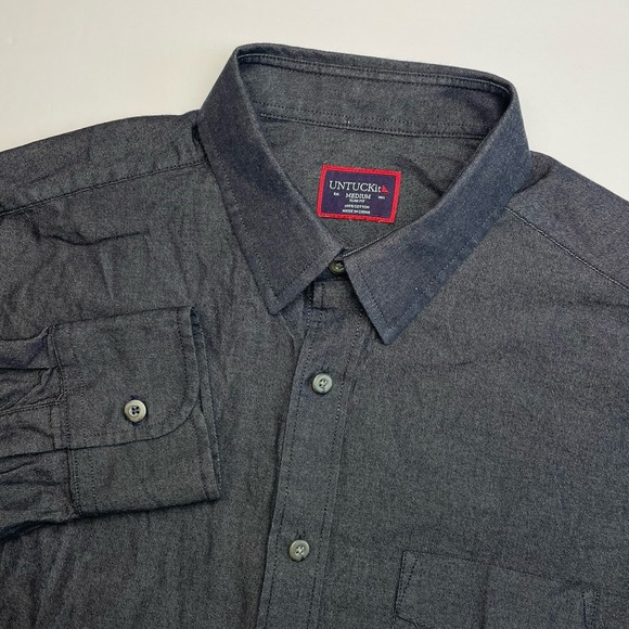 UNTUCKit Other - UNTUCKit Slim Fit Shirt Mens Medium Casablanca Long Sleeve Gray Casual
